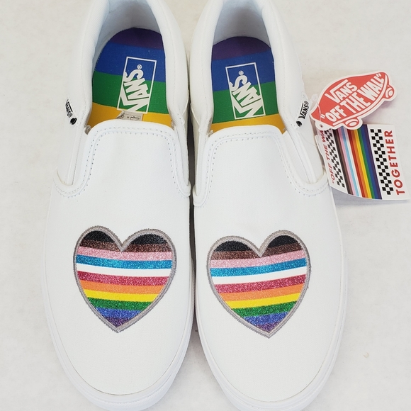 Kids Vans Asher Pride Slip-on Shoes White - Picture 3 of 8